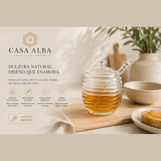 Mielero de vidrio de 240 ml